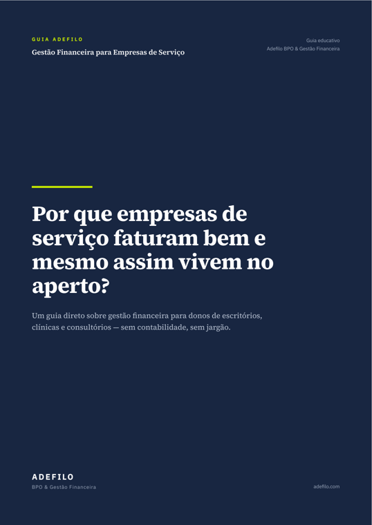Capa do Guia de Gestão Financeira para Empresas de Serviço